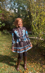 Midnight Garden Belted Mini Dress