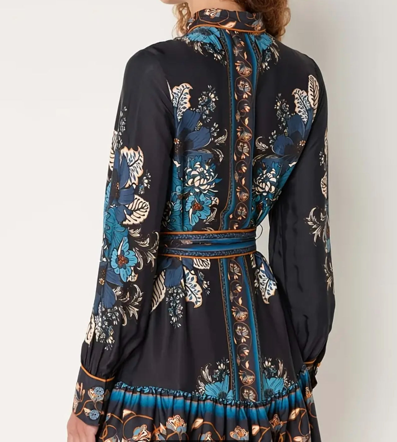 Midnight Garden Belted Mini Dress