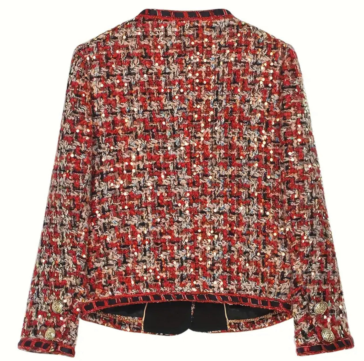 Crimson Royale Sequin Tweed Jacket