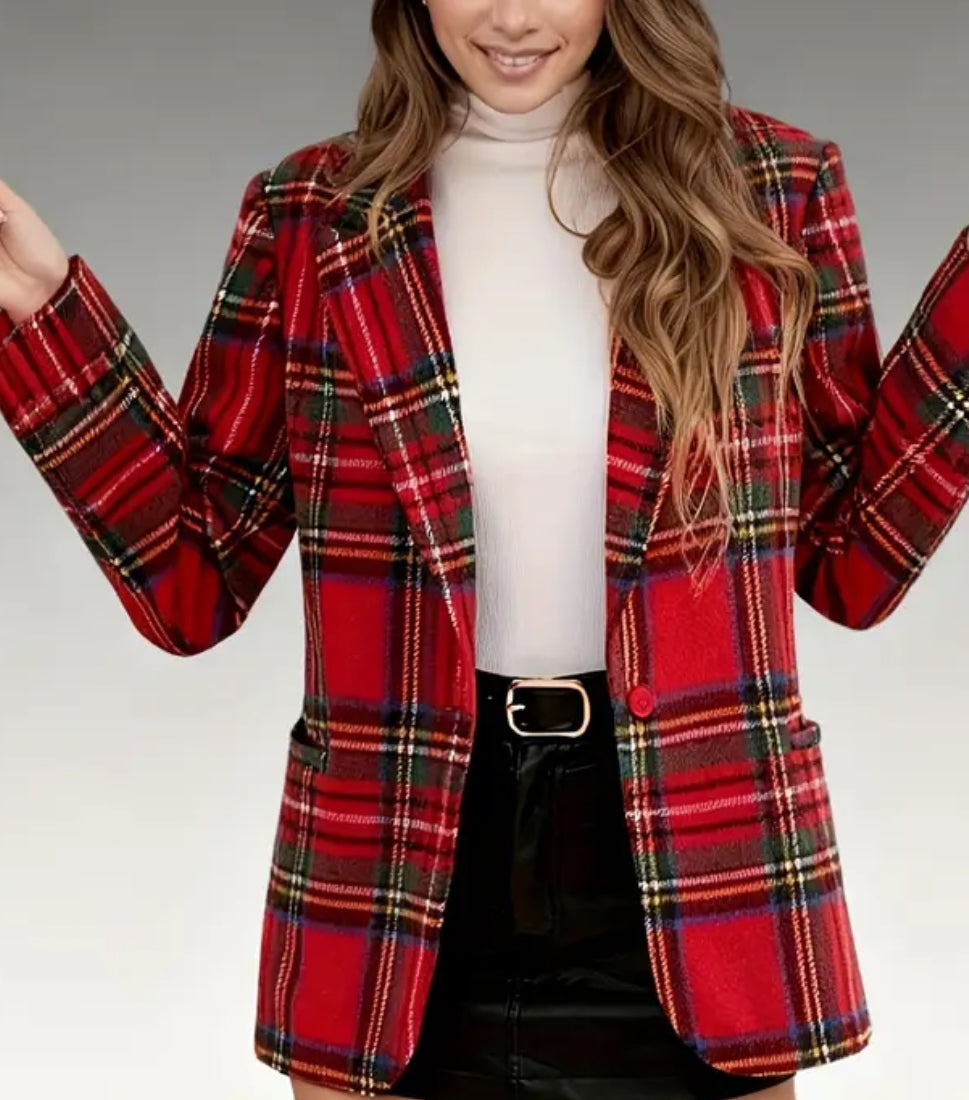 The Holly Plaid Holiday Blazer