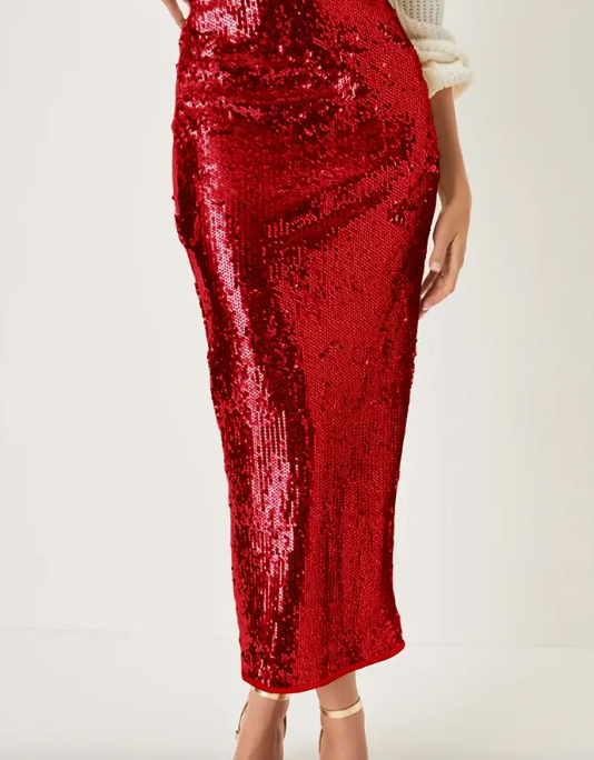 The Scarlett Sequin Midi Skirt