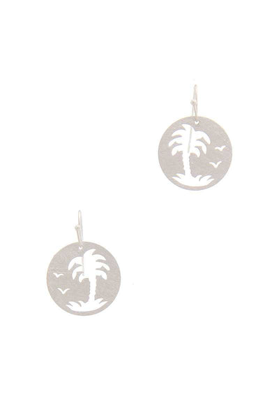 Palm Tree Circle Drop Earring
