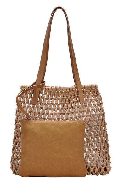 Madeline String Woven Tote Bag