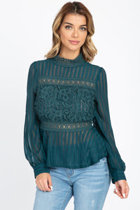 Sonia Sheer Stripe Embroidered Shirt