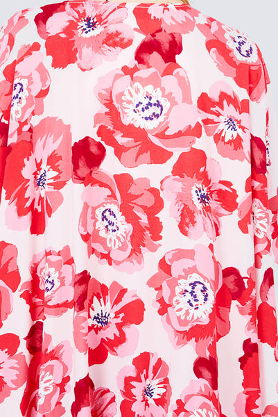 Tropical Days Print Kimono Cardigan (red)