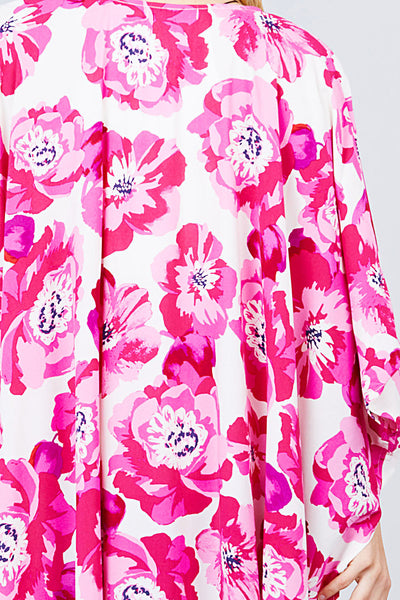 Tropical Days Slit Print Kimono Cardigan