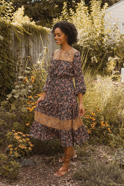 Katie Floral-print Woven Midi Dress