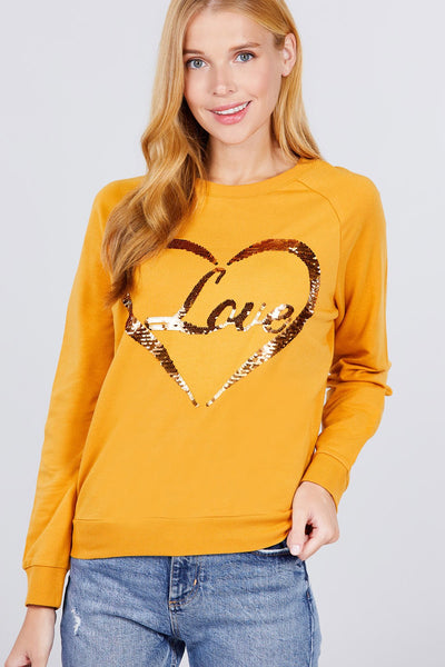 Love Sequins Pullover (AVAILABLE IN BLACK & MUSTARD)