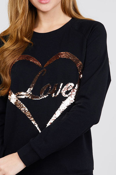 Love Sequins Pullover (AVAILABLE IN BLACK & MUSTARD)