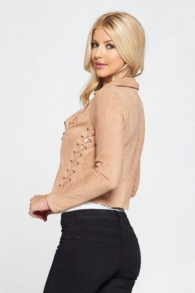 Faux Suede Moto Leather Jacket