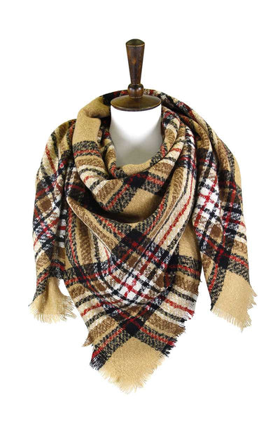 Primrose Plaid Square Blanket Scarf (Available in multiple colors)