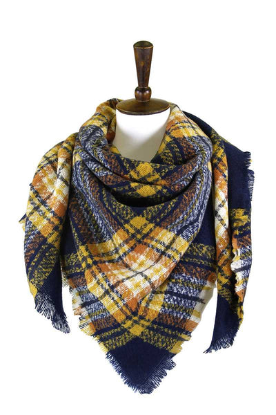 Primrose Plaid Square Blanket Scarf (Available in multiple colors)