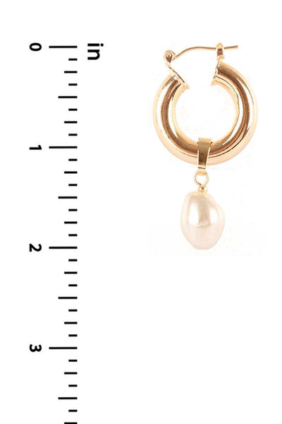 Pearl Dangle Huggie Earring