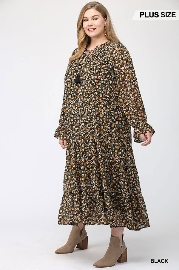 Lilith Floral Chiffon Maxi Dress
