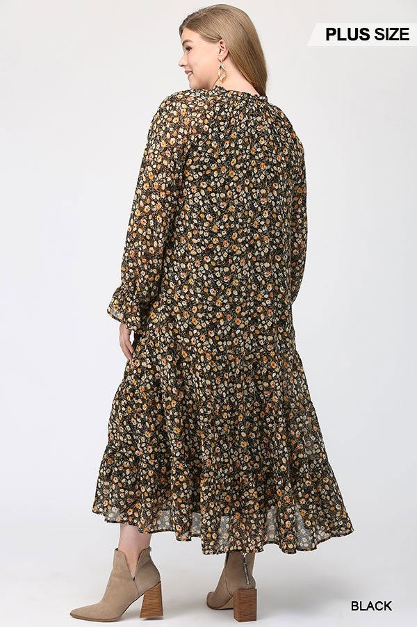 Lilith Floral Chiffon Maxi Dress