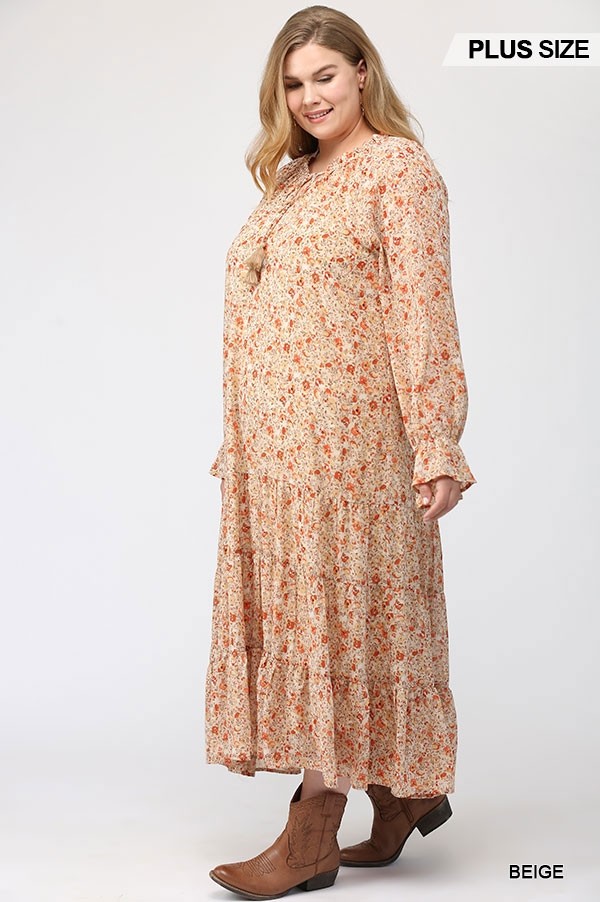 Lilith Floral Chiffon Maxi Dress