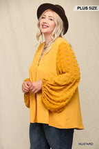 Mrs Brightside Chiffon Top With Voluminous Sheer Sleeves