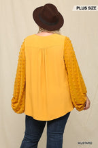 Mrs Brightside Chiffon Top With Voluminous Sheer Sleeves