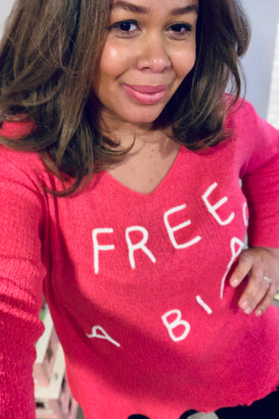 Free as a Bird  Knit Sweater (In Pink and Black)